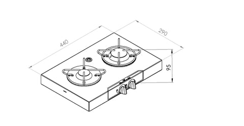 cuisinière à gaz encastrable 2 feux