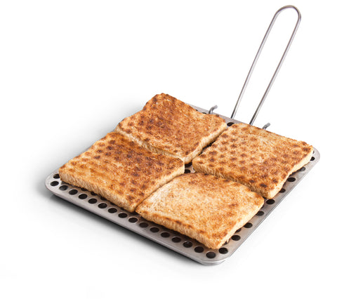 grille-pain en acier inoxydable avec poignée rabattable