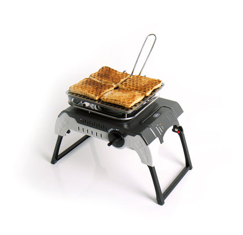 grille-pain en acier inoxydable avec poignée rabattable