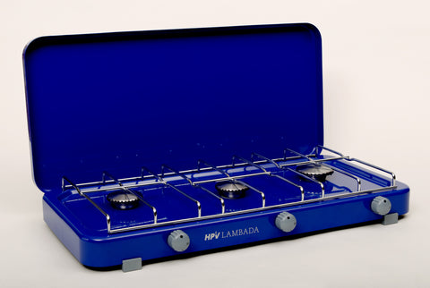 Cuisinière à gaz Lambada avec sécurité d'allumage 3 feux - Bleu - 30 mbar