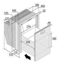 Réfrigérateur à tiroirs Vitrifrigo DW51 RFX en acier inoxydable - 12/24V, 51 litres