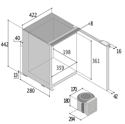 Vitifrigo C25L Kompressor-Kühlschrank - Schwarz