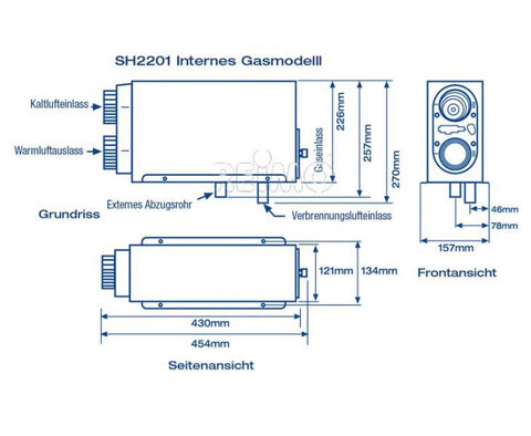 Riscaldatore a gas da incasso Webasto 2KW