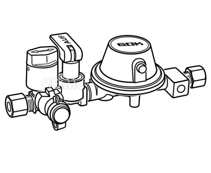 Gastank-Regleranlage RVS-RVS - 50 mbar