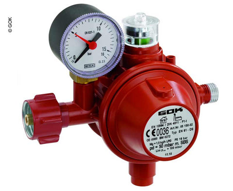 Régulateur de gaz EN61-DS 1,5kg/h 29mbar KLF x G1/4LH-KN TAE UEDS Man