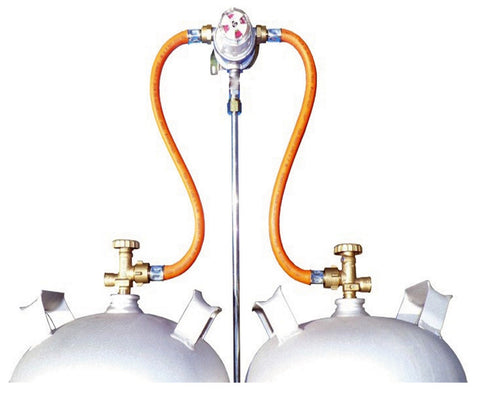 Sistema Multimatik a 2 cilindri, uscita 50 mbar, 8 mm con valvola di prova