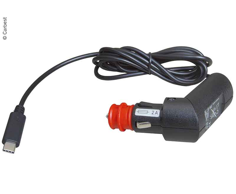 USB-KFZ Ladekabel 12-24V, 5V, 300mA, Kabellänge: 1,8m