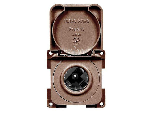 Presa da incasso 12V con coperchio, marrone, sciolta