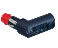 Fiche universelle orientable pour systèmes 12 V, avec interrupteur et fusible, 8 A max.