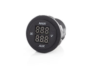 Voltmètre LED double PRINCIPAL, AUX – 10–60 V pour batterie de véhicule et batterie auxiliaire