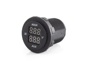 Voltmètre LED double PRINCIPAL, AUX – 10–60 V pour batterie de véhicule et batterie auxiliaire