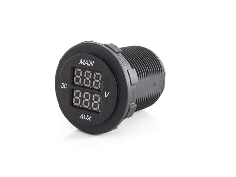 Voltmètre à double LED (MAIN / AUX) pour batterie du véhicule et de bord