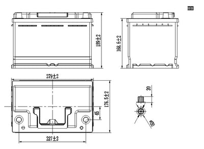 LiFePO4 Batterie Li100BH6 - Untersitz-Batterie VW T6.1 / T6 / T5