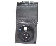 Fiche d'alimentation CEE Pro Plus – 16 A, 230 V, anthracite, avec couvercle à charnière et boîtier de protection