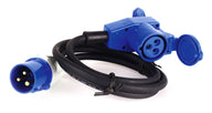 Cavo adattatore CEE Carbest 1,5 m – spina CEE su giunto angolare CEE con presa Schuko