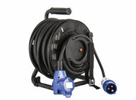 CEE-Kabeltrommel 25 m mit Winkelkupplung – H07RN-F 3G2,5 mm², CEE 230 V , 16 A und Schuko-Steckdose