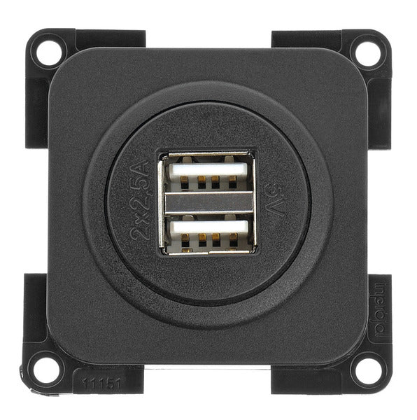 USB-Doppelladesteckdose 5V / 2x 2,5 A. Schiefergrau