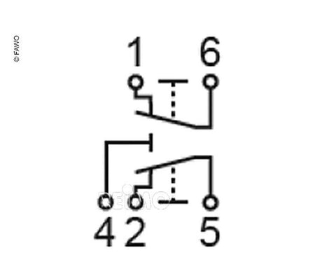 Modulo di commutazione Pulsante Ansor allentato / 5 pin montato nella piastra di base