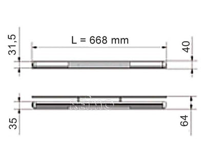 Des.lampe Stilo LED66,8cm