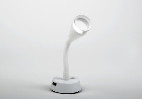 Faretto LED Carbest con braccio flessibile e presa di ricarica USB