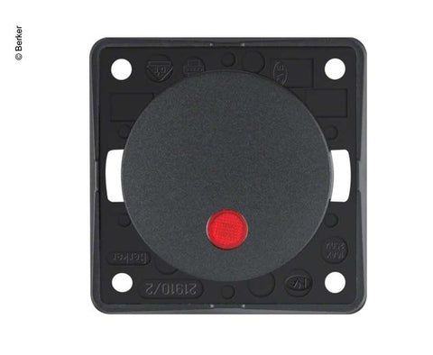 Interruttore a bilanciere Berker antracite 230V, spia luminosa rossa