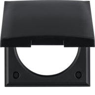 Cornice per presa Berker INTEGRO a 1 posto con coperchio a ribalta – nero granito