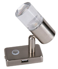Faretto LED Carbest con interruttore touch, porta USB e luce notturna – 12 V, 180 lm
