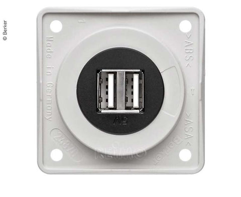 Presa di ricarica USB Berker 12V doppia marrone
