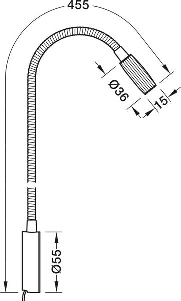 Lampada a collo di cigno a LED - luce di lettura flessibile - 12 V 1,4 W