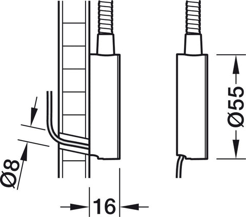 Lampada a collo di cigno a LED - luce di lettura flessibile - 12 V 1,4 W