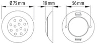 Faretto LED da superficie Carbest Ø 75 mm – 12 V, 2,4 W, 240 lm, IP67