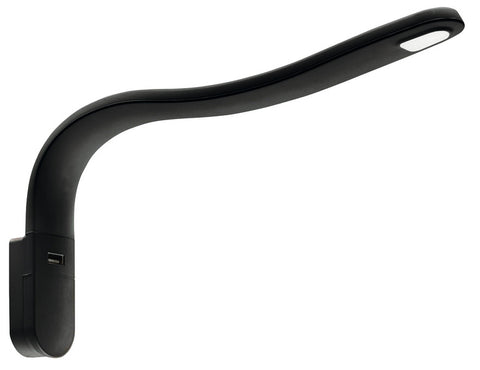Lampada a collo di cigno a LED 1,2 W nera
