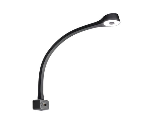 Lampada a collo di cigno a LED 1,5 W nera