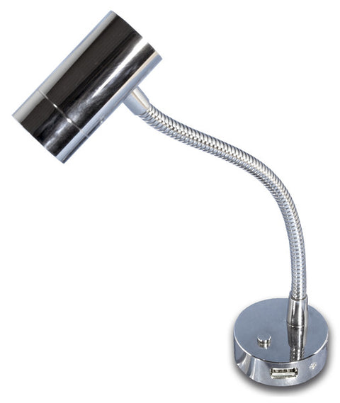 Lampe de lecture LED Minitube D4 - Chrome