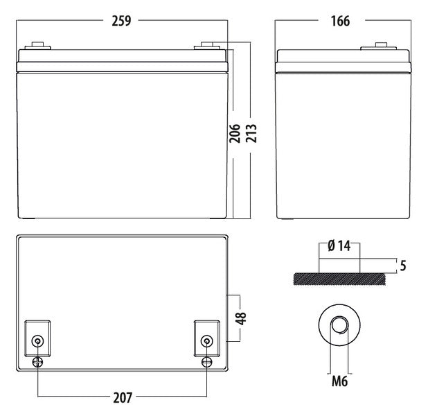 Deep-Cycle AGM-Power Line Batterie 60 Ah