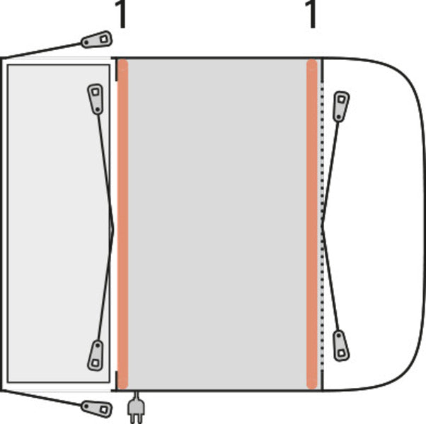 Busvorzelt Newburg 160 AIR - Aufblasbares Vorzelt freistehend