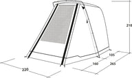 Tenda posteriore autoportante SANDCREST S per autobus con altezza 155 - 185 cm