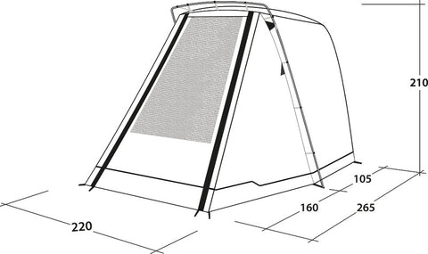 Tente arrière autoportante SANDCREST S pour bus hauteur 155 - 185 cm