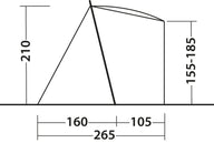 Tenda posteriore autoportante SANDCREST S per autobus con altezza 155 - 185 cm