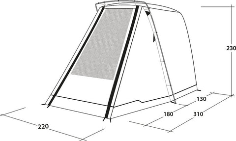 Tente arrière autoportante SANDCREST L pour bus hauteur 175 - 205 cm