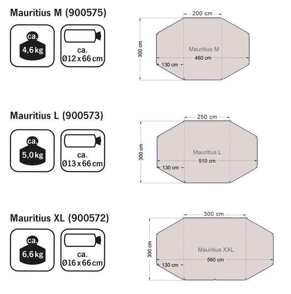 Sonnevordach MAURITIUS mit hoher Variabilität - in 3 Größen erhältlich