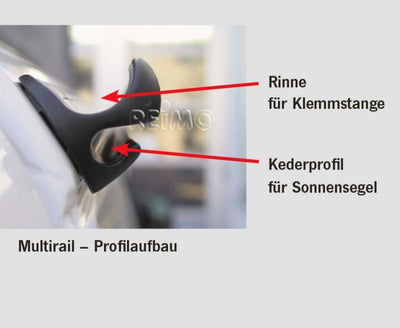 Multirail Regenrinne Zeltbefestigungsschiene Mercedes Vito ab 2003 rechts (Beifahrerseite)