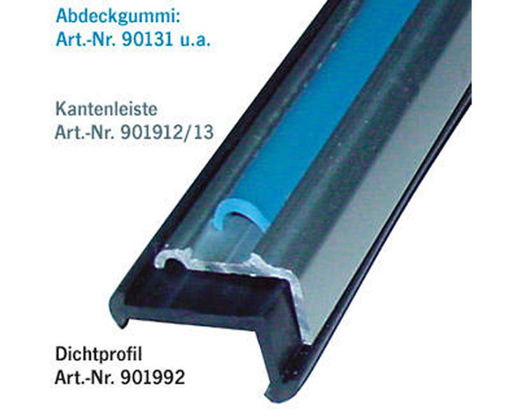 Gummi-Dichtprofil für Aluleisten 20x11mm