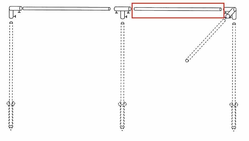 Windschutzgestänge Zwischenrohr, Stahl