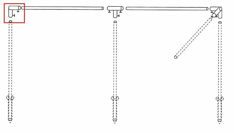 Windschutzgestänge Endwinkel, Stahl