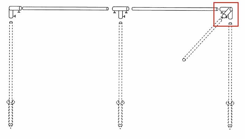 Windschutzgestänge Eckstück, Stahl