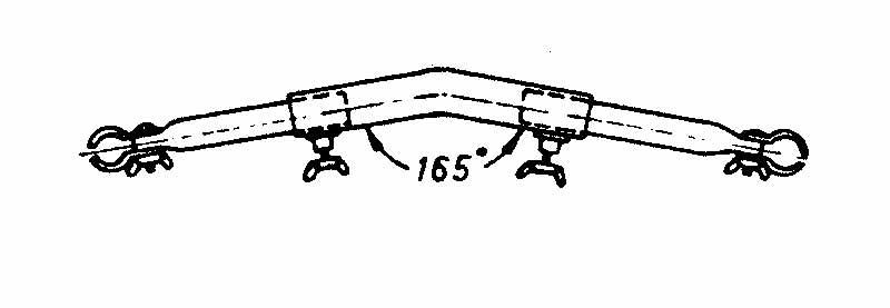 Dachauflagenstange aus Stahl (gebogen) Dm: 22 mm 170-250 cm