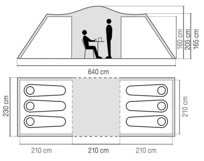 Familienzelt Ridgeline 6 Plus - Kuppelzelt für 6 Personen