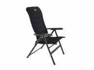 Chaise de camping Camp4 Alu MALAGA BREEZE - Rembourrée avec tissu mesh noir