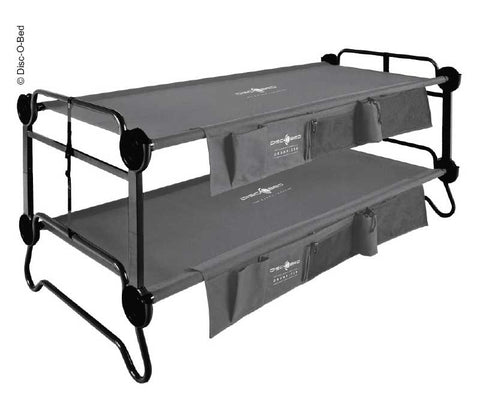 Lit superposé Disc-O-Bed XL anthracite avec poches latérales
